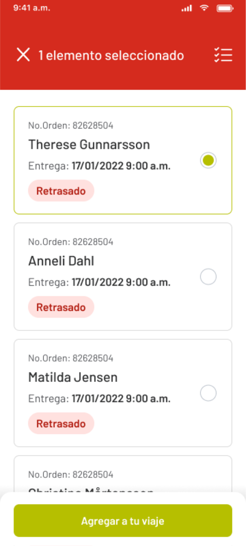 Order list